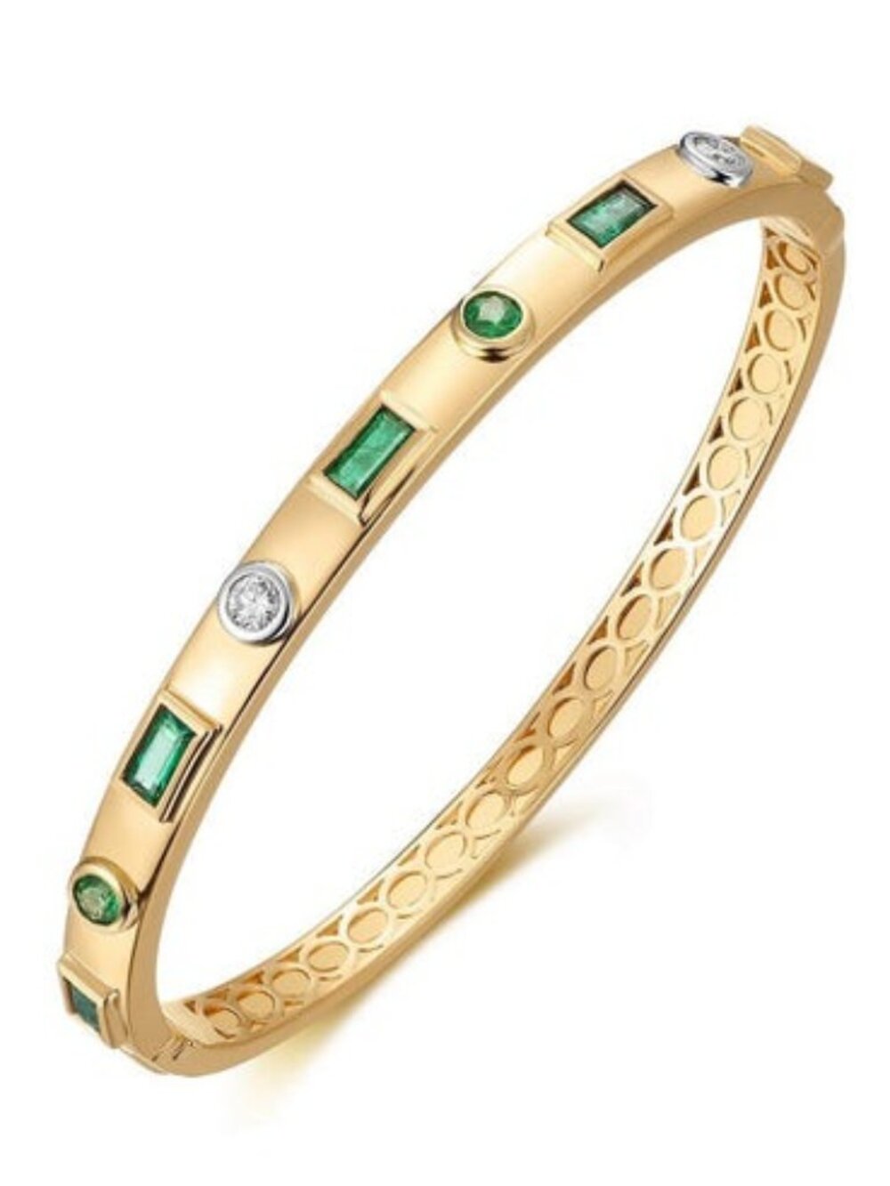 Jade Eclipse 14K (or 18k upon request) Yellow Gold Emerald Cut Bracelet